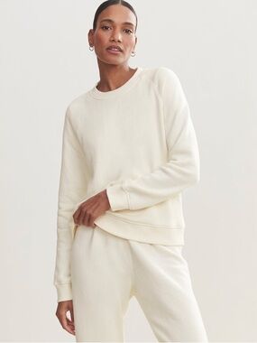 Jenni Kayne Saturday Sweatshirt and Pants Set Cream Womens Sz. M